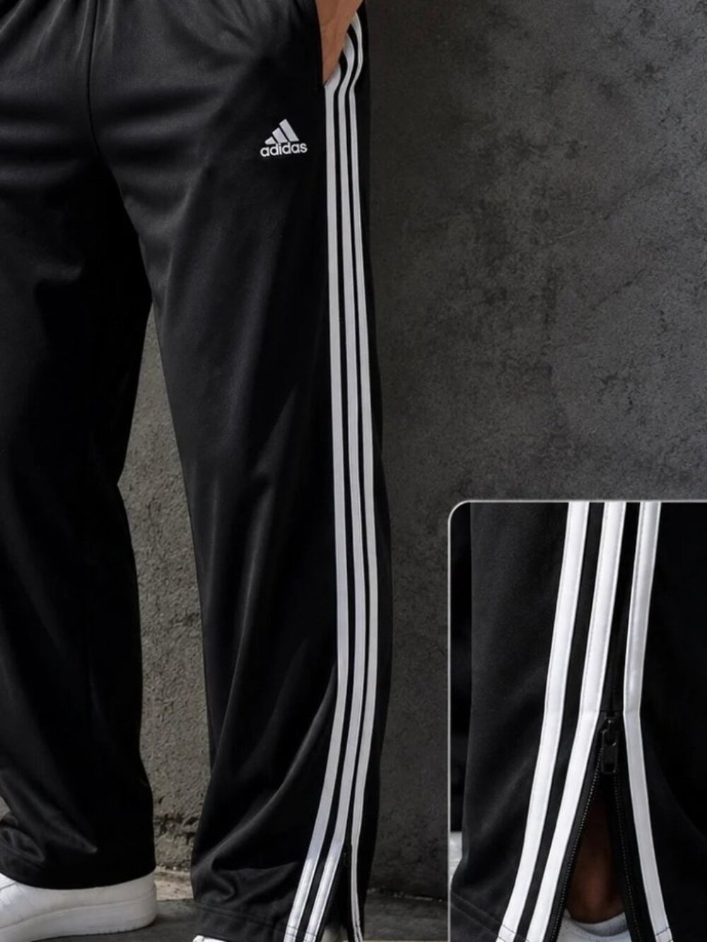 Adidas Primegreen Track Pants Men's XL Black White 3-Stripes Zip Hem‎
